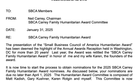 Protected: Small Business Council of America Humanitarian Award Nominations